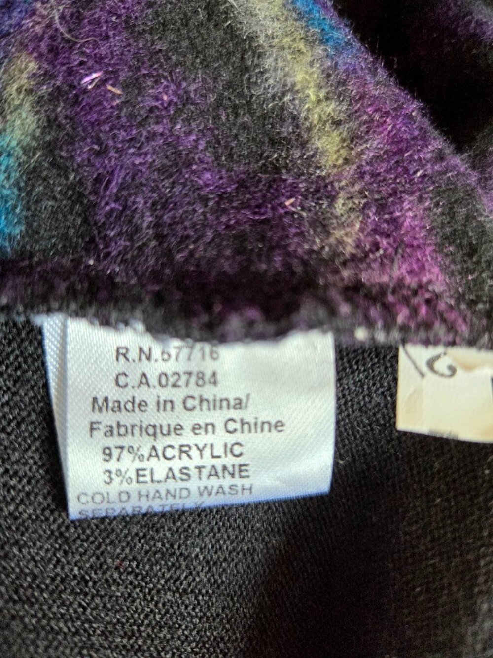 Papillon black/purple chain link pattern fabric tunic with asymmetric hem - Picture 8 of 12